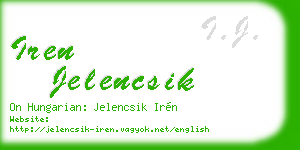 iren jelencsik business card